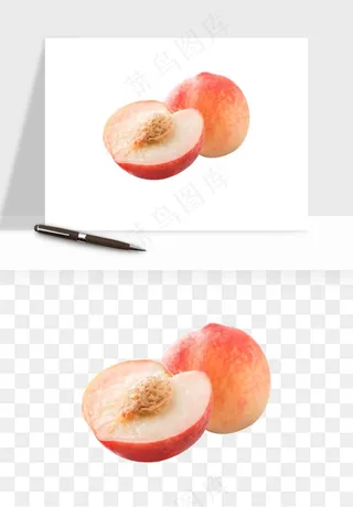 桃子油桃黄桃水果png免抠