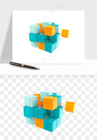 立体创意魔方png免抠