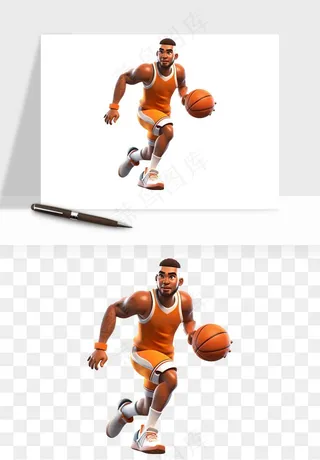 立体篮球人物png免抠