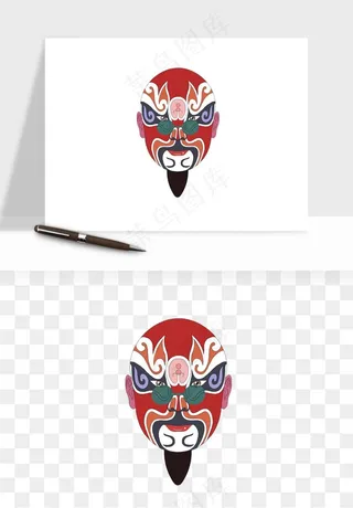手绘戏剧脸谱卡通面具png免抠