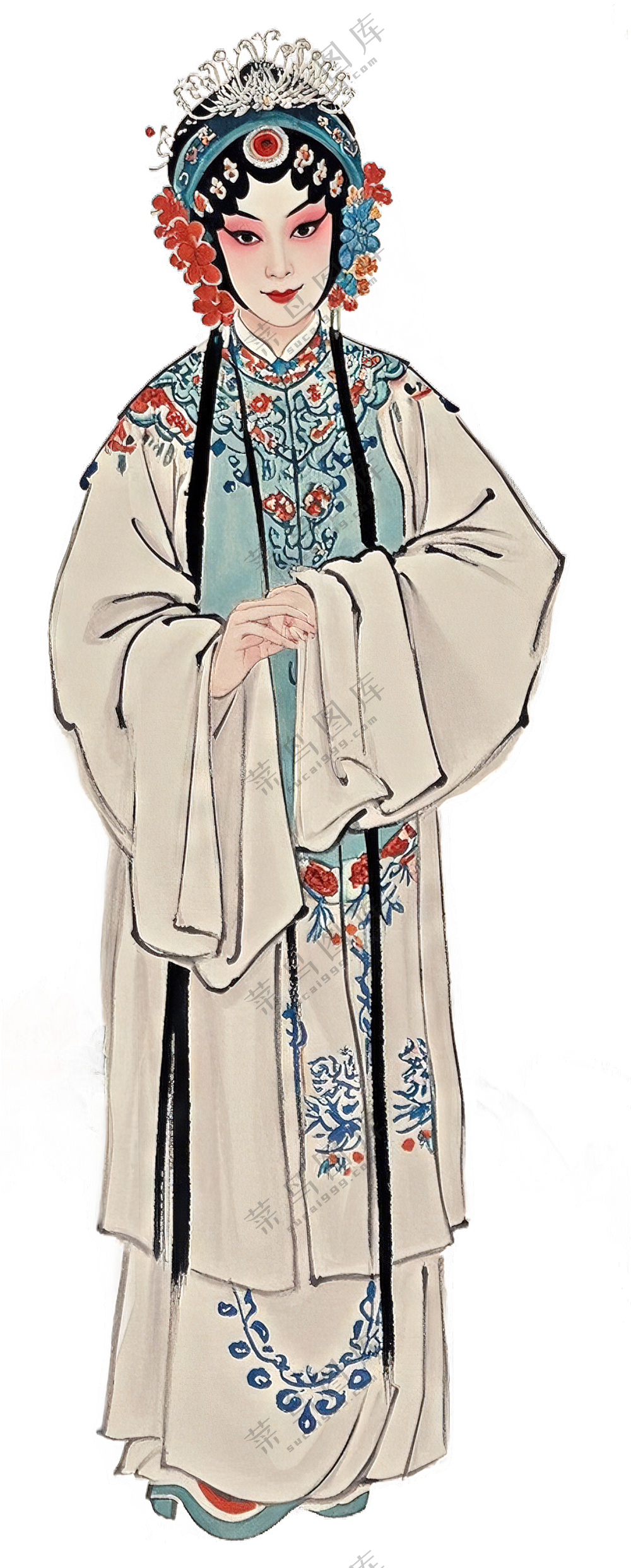 免抠工笔画中国风旦角京剧人物