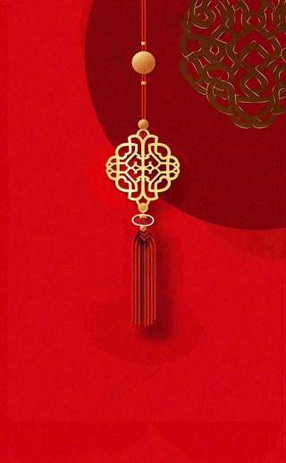 红色新年春节中国结喜庆元旦背景