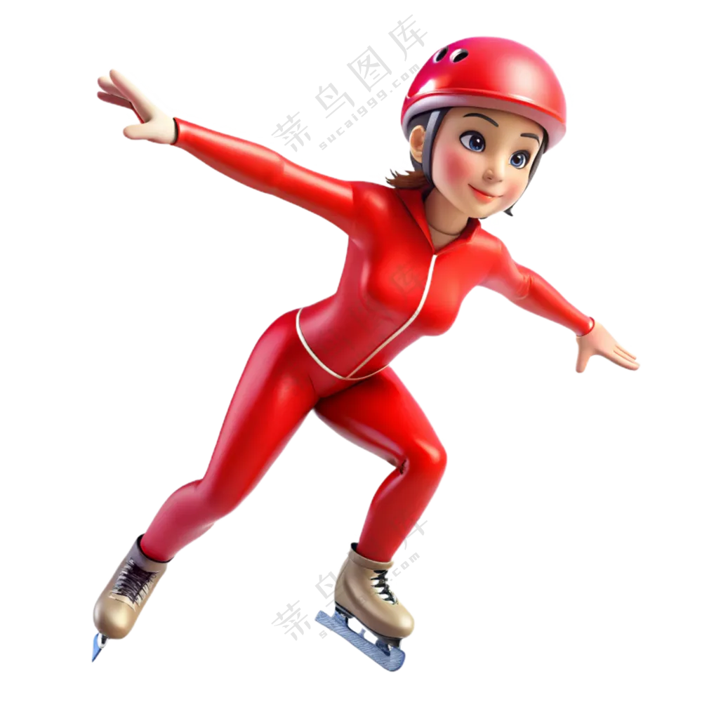 人物3D滑冰运动女孩