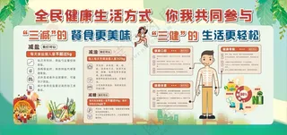 全民健康生活方式三减三健设计CDR海报