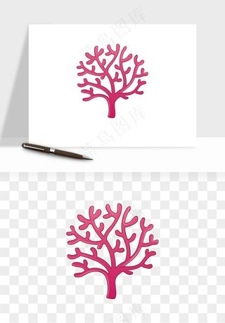 卡通珊瑚海底植物png免抠