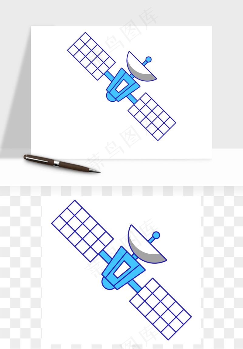 手绘卫星导航矢量png免抠图