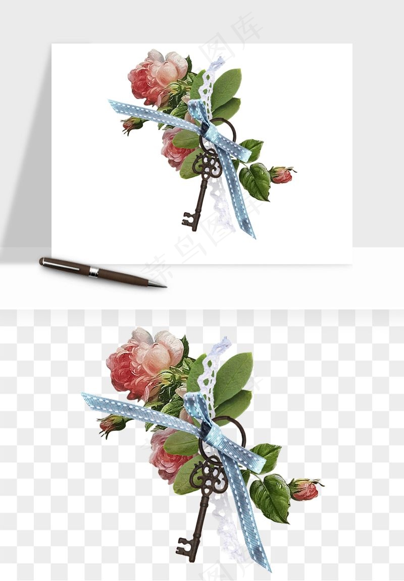 复古花卉相框欧式png免抠