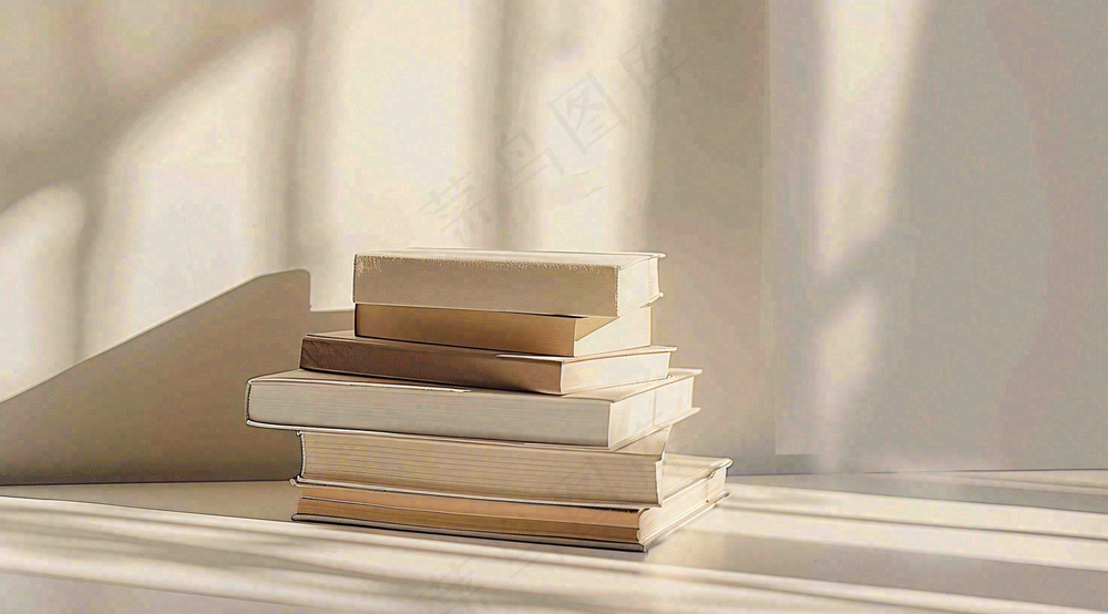 文静花瓶装饰书本阅读知识世界读书日摄影图