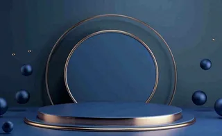 电商促销简约立体几何海报背景电商C4D展台背景