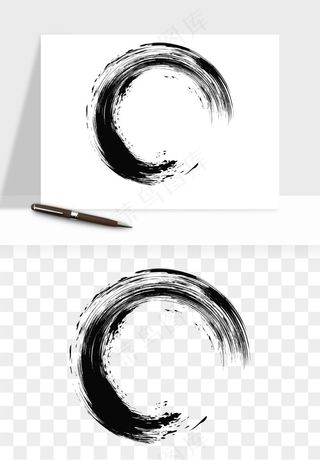 墨迹水墨圆圈圆环边框