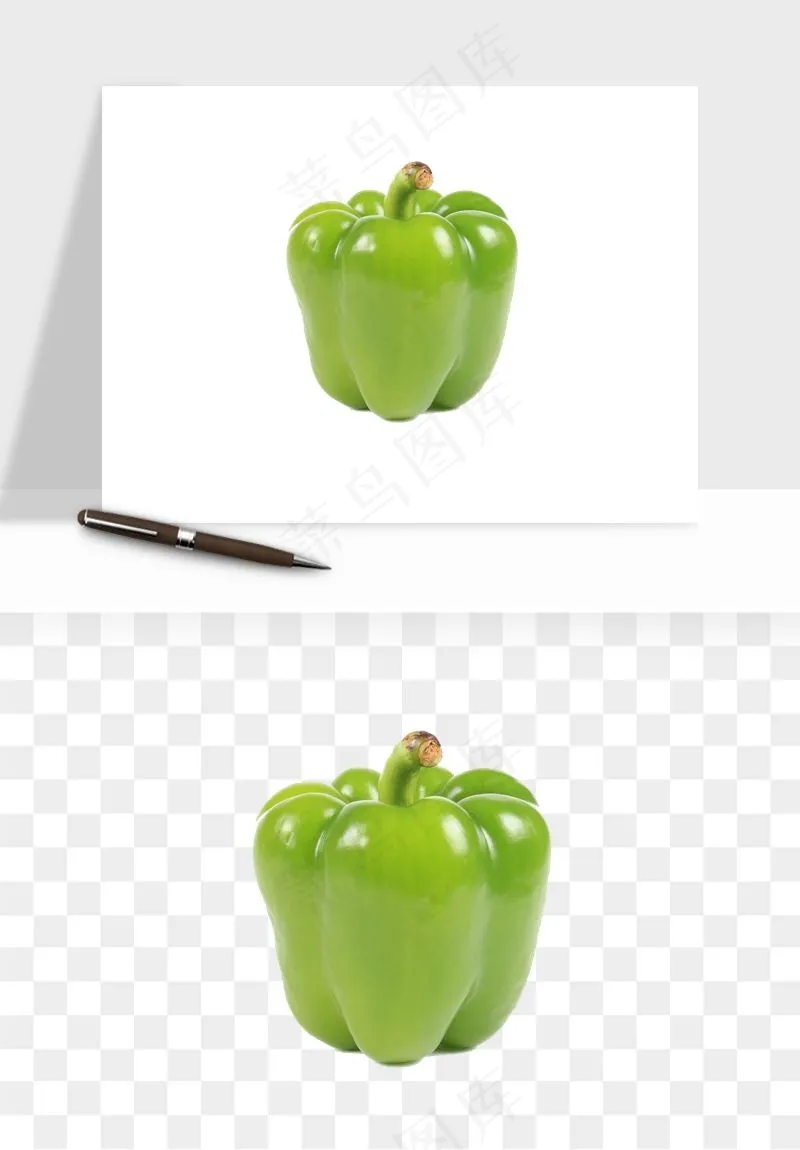 青圆椒蔬菜png免抠