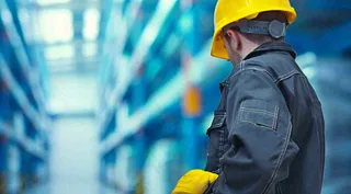 劳动的工人安全帽工作劳动节摄影图