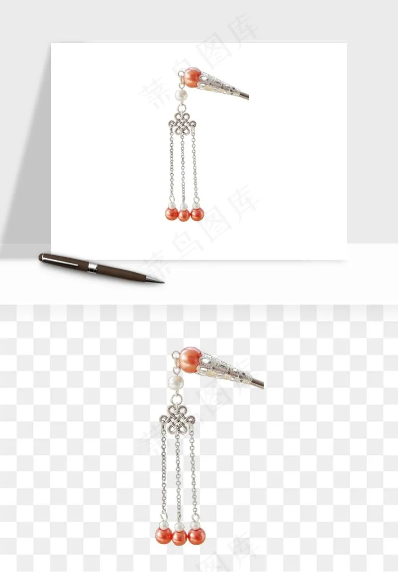 古风发簪头饰配饰png免抠