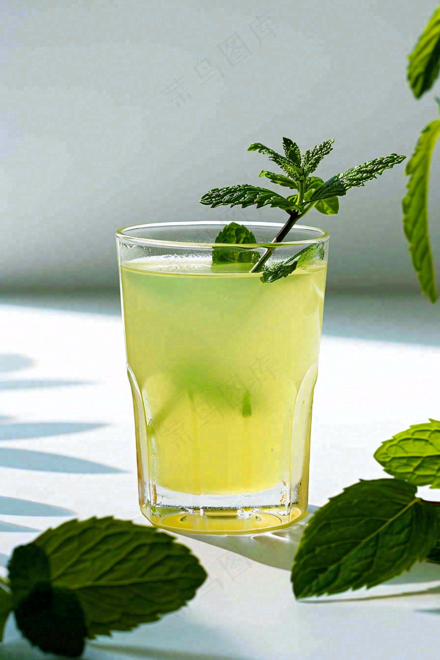 立夏柠檬冰镇汽水饮料薄荷夏至大暑摄影图