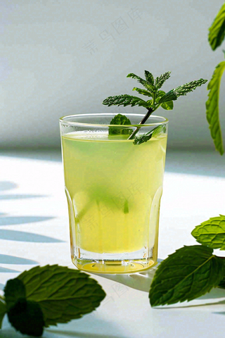 立夏柠檬冰镇汽水饮料薄荷夏至大暑摄影图