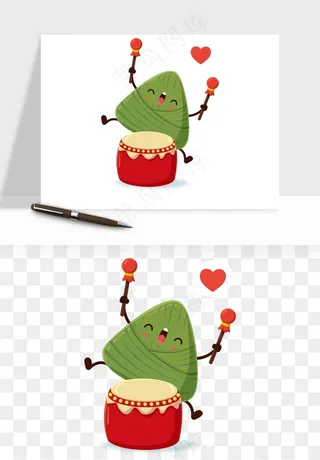 卡通表情粽子端午png免抠