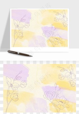 水彩花卉手绘矢量背景