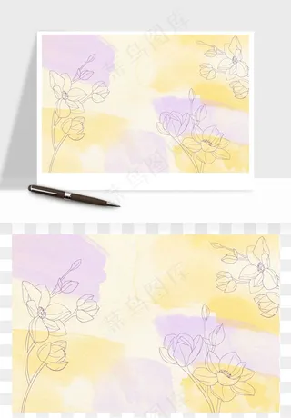 水彩花卉手绘矢量背景