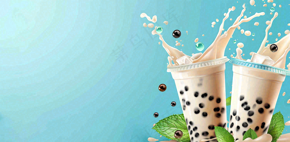 夏日饮品饮料清凉背景