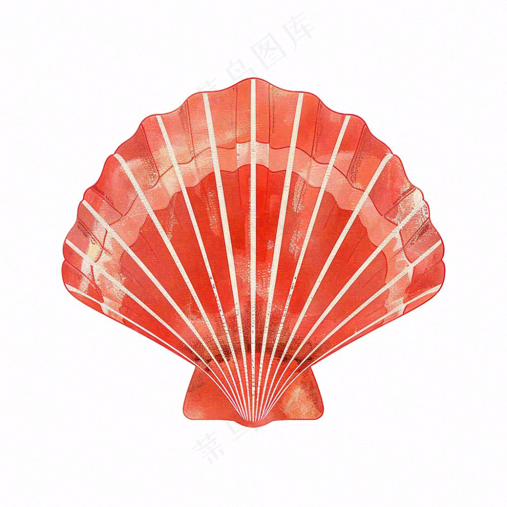 海洋扇贝贝壳卡通插画免抠