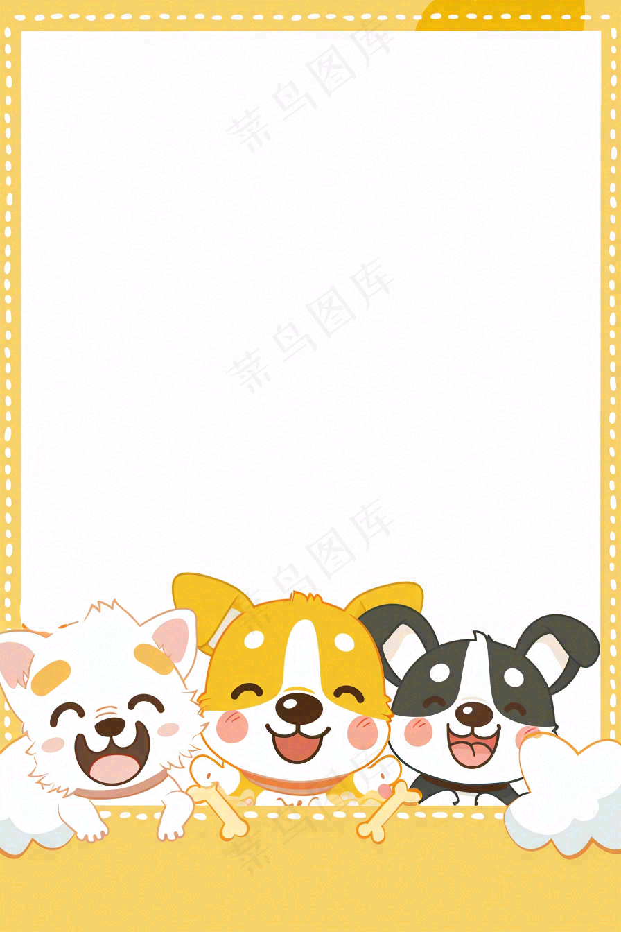 宠物寄养猫狗卡通插画背景