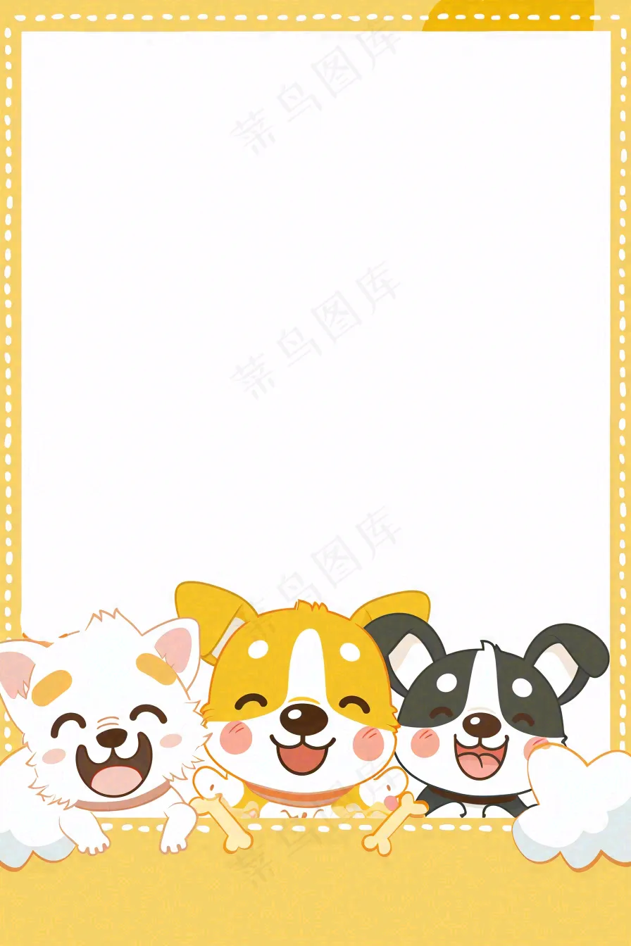 宠物寄养猫狗卡通插画背景