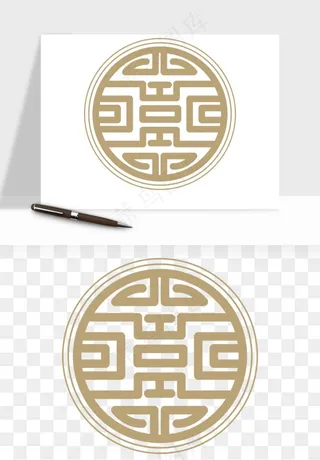 中式镂空古典图案png免抠