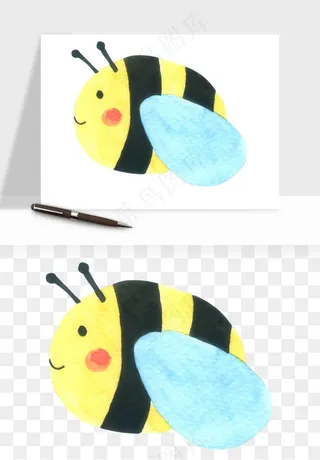 卡通蜜蜂采蜜png免抠