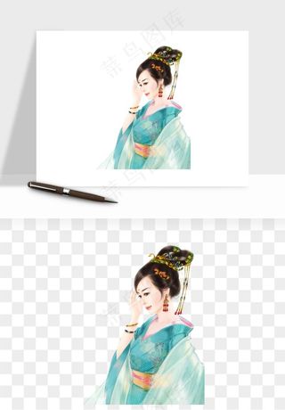 古风美人女子背影png免抠