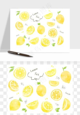 手绘柠檬矢量
