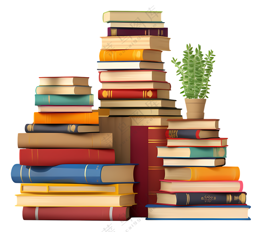 一堆五颜六色的书