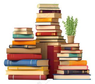 一堆五颜六色的书