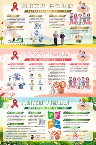 共抗艾滋共享健康各类人群展板