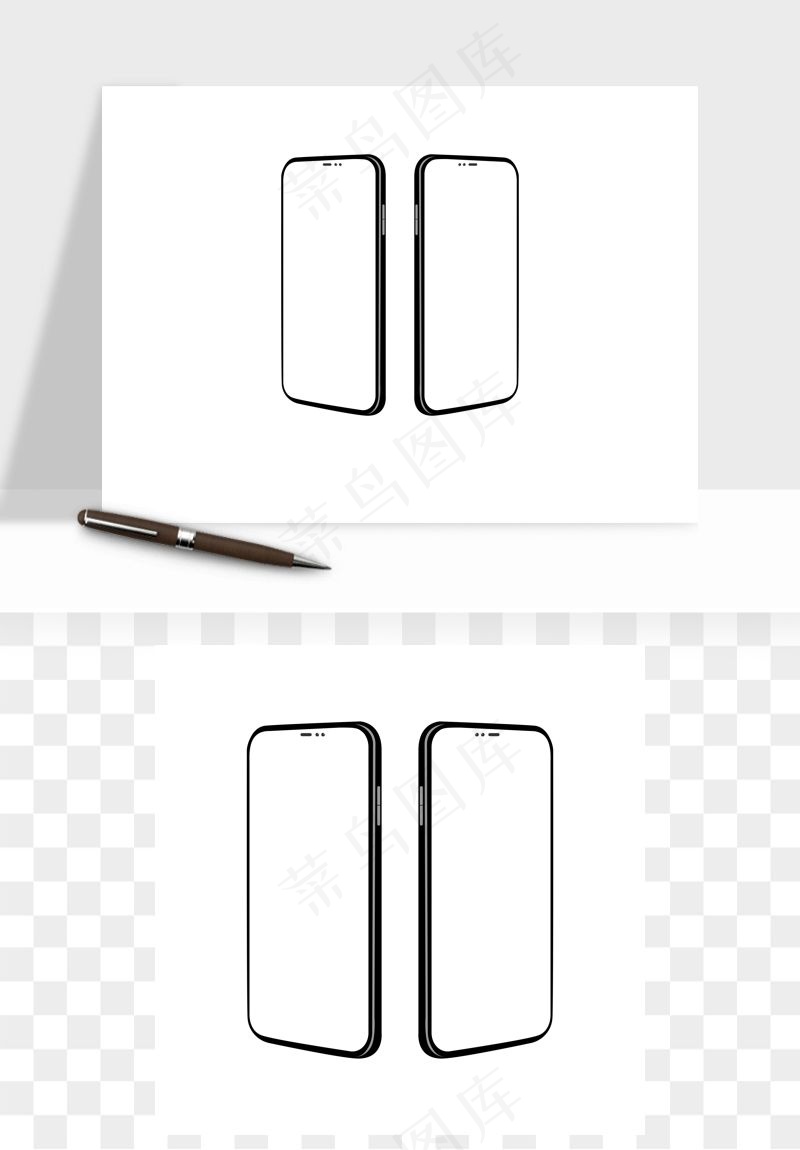 手机边框模型矢量png免抠
