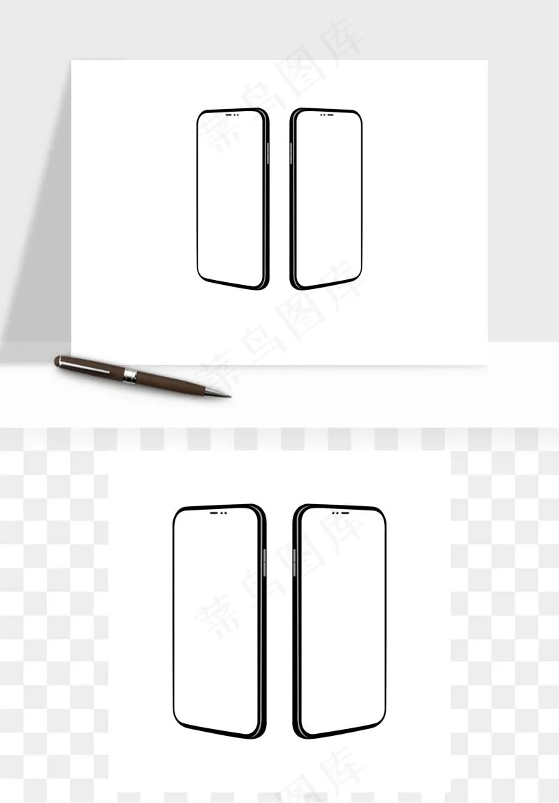 手机边框模型矢量png免抠
