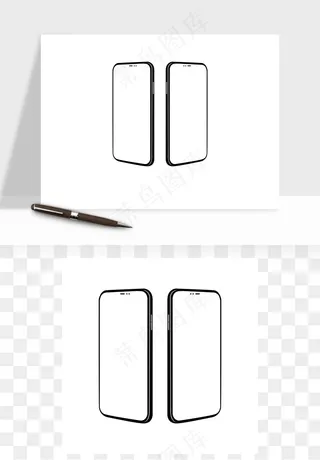 手机边框模型矢量png免抠