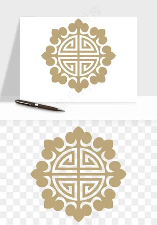 中式镂空古典图案png免抠