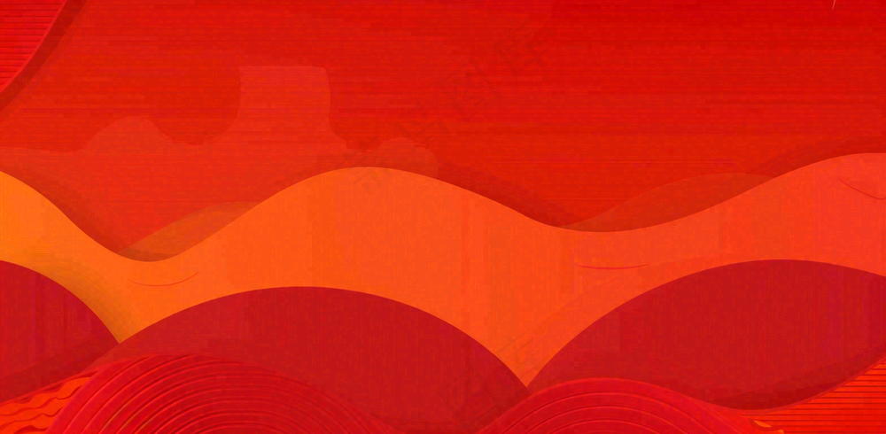 中国风红色祥云新年喜庆元旦插画背景