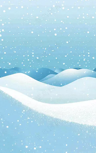 冬天白雪覆盖寒冷唯美雪景小寒插画背景