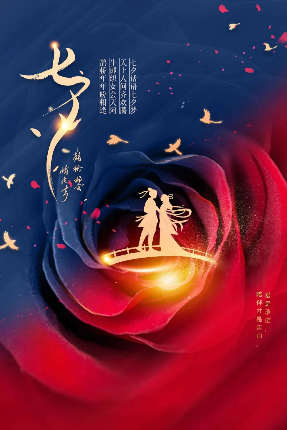 七夕节日传统活动海报