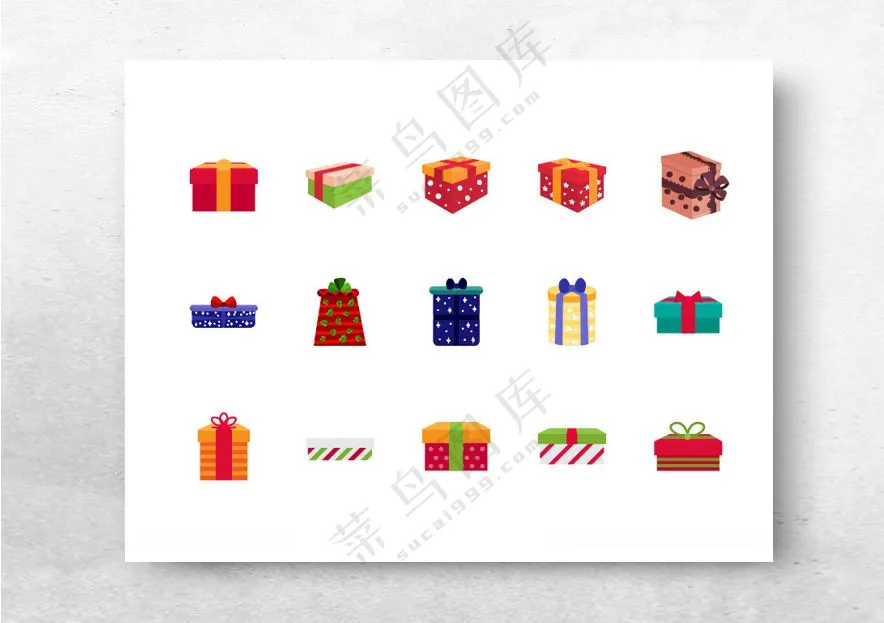 礼品盒手绘礼物红色