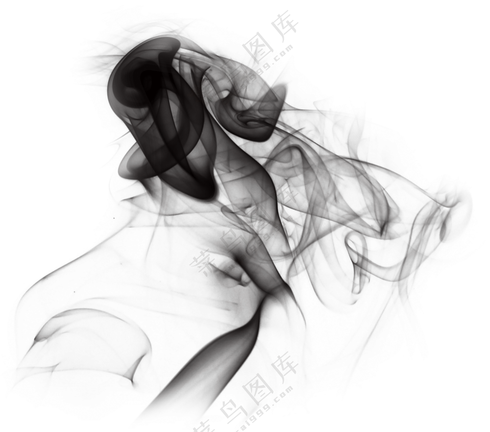 弥漫飘散状态黑色烟雾免抠图片素材