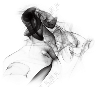 弥漫飘散状态黑色烟雾免抠图片素材