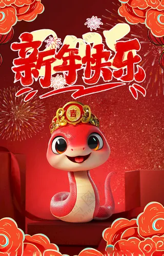 蛇年 2025蛇年封面新年海报