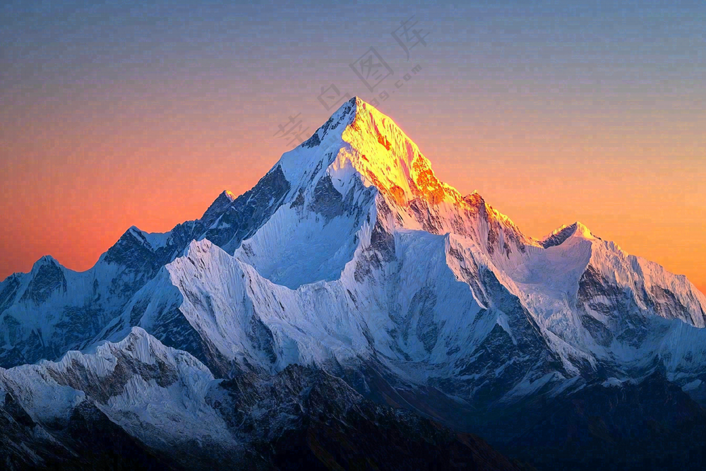 高原高山雪山风光风景摄影图