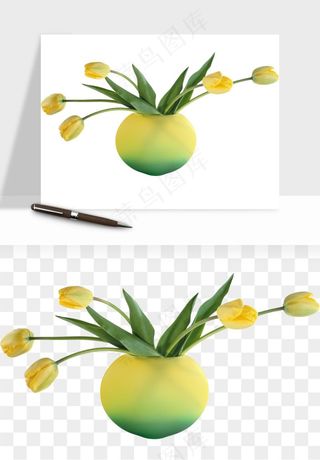 花瓶摆件花艺png免抠图