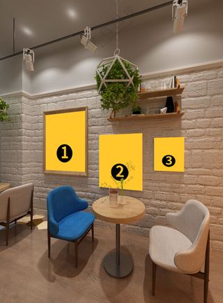 室内挂壁海报画面样机-287