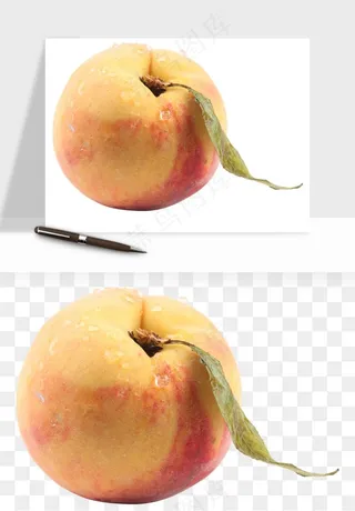 桃子油桃黄桃水果png免抠