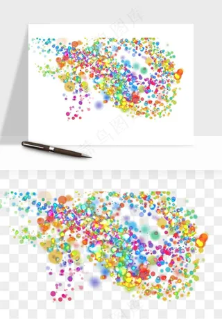 彩色光斑梦幻光点png免抠