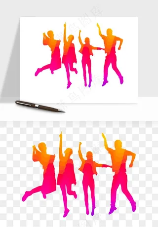 毕业季同学青春人物剪影png免抠